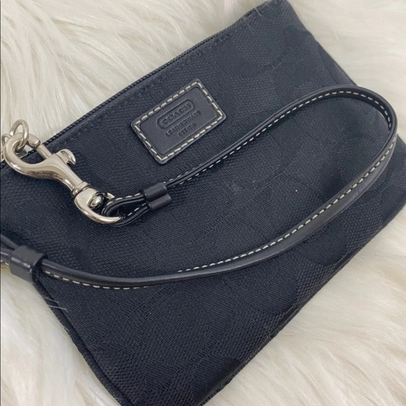 Coach Black Signature Canvas Wristlet - Picture 5 of 5